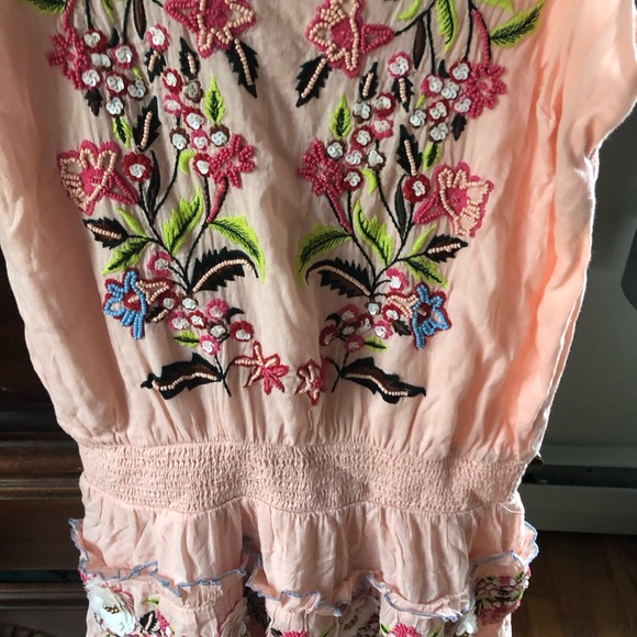 Boston Proper Dresses & Skirts - Boston Proper Peach Embroidered Floral Dress